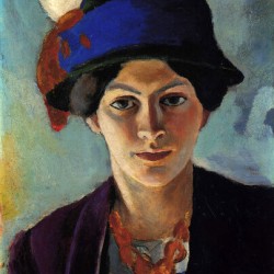 Portrait of the wife of the artist with a hat